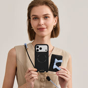 Rope Arc- Magnetic Wallet Phone Case with Adjustable Crossbody Strap