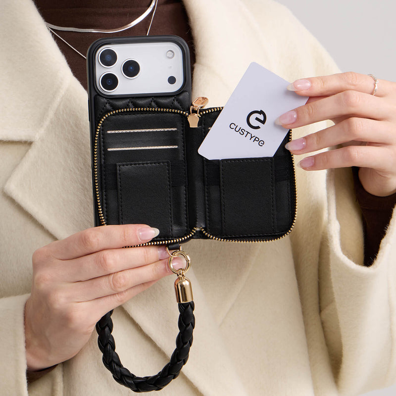 BraidTrend- Rope Style Strap Phone Case in Black