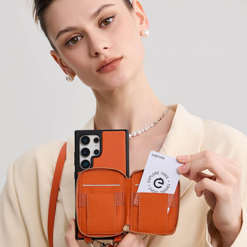 Original Design Set- Samsung Galaxy Crossbody Case With Round Pouch Set - Samsung S25 Ultra-Custype