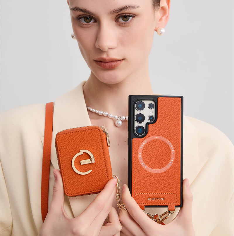 Original Design Set- Samsung Galaxy Crossbody Case With Round Pouch Set - Samsung S25 Ultra-Custype