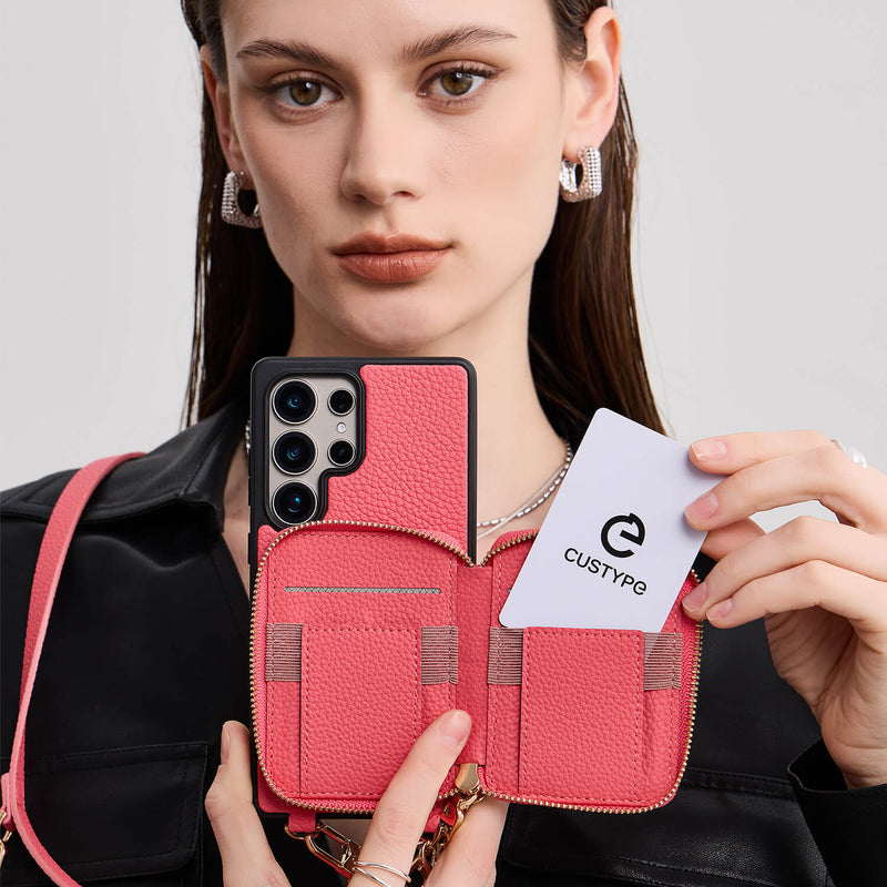 Original Design Set- Samsung Galaxy Crossbody Case With Round Pouch Set - Samsung S25 Ultra-Custype