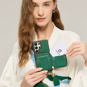 Original Design Set- Samsung Galaxy Webbing Crossbody Phone Case With Magnetic Wallet Round Pouch Set-Mobile Phone Cases-DETACHABLE WALLET & ROUND POUCH