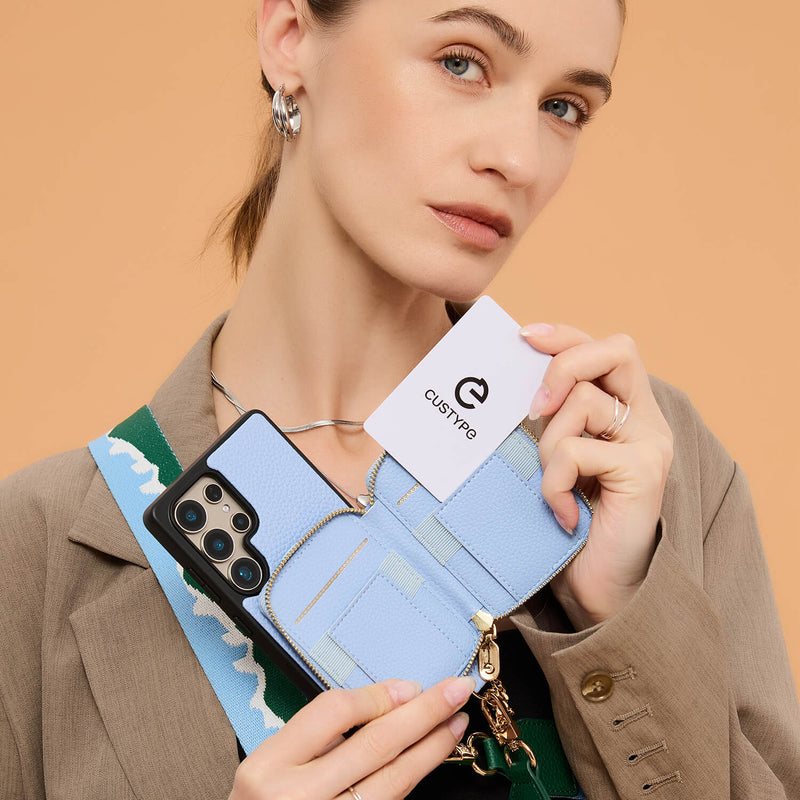 Original Design Set- Samsung Galaxy Webbing Crossbody Phone Case With Magnetic Wallet Round Pouch Set-Mobile Phone Cases-DETACHABLE WALLET & ROUND POUCH