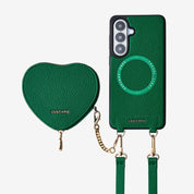 Heart Design Kit- Samsung Galaxy Detachable Wireless Charging Crossbody Wallet Phone Case Pouch Set - Samsung S25 Plus-Mobile Phone Cases-Custype