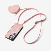 Heart Design Kit- Samsung Galaxy Detachable Wireless Charging Crossbody Wallet Phone Case Pouch Set - Samsung S26 Plus