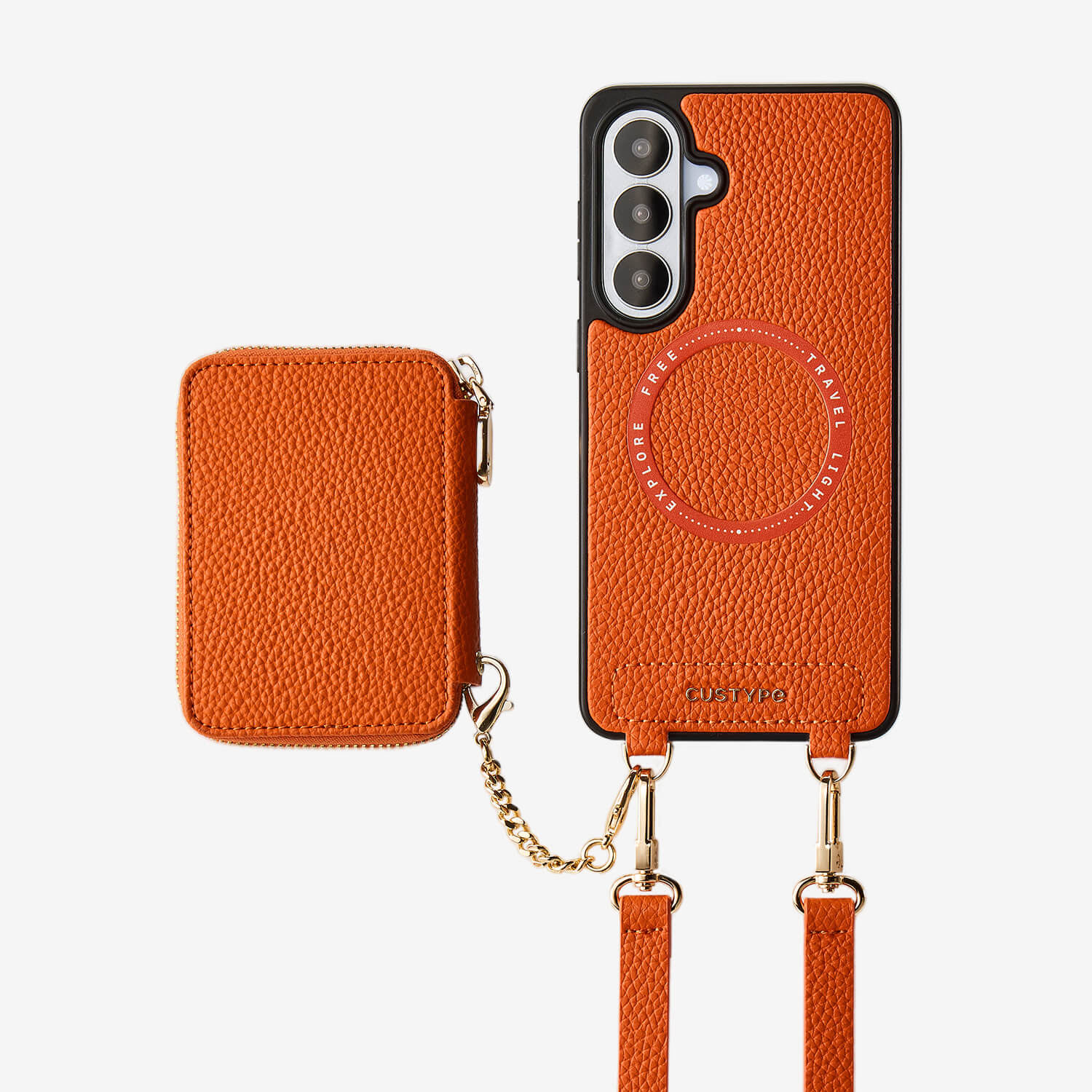 Unique Design Set- Samsung Galaxy Detachable Wireless Charging Crossbody Wallet Phone Case Set-Mobile Phone Cases-Custype
