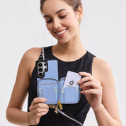 Allure Chain Series- Samsung Galaxy Magnetic Phone Case with Card Slots & Chain-Mobile Phone Cases-Custype