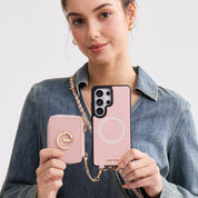 Allure Chain Series- Samsung Galaxy Magnetic Phone Case with Card Slots & Chain-Mobile Phone Cases-Custype
