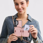 Allure Chain Series- Samsung Galaxy Magnetic Phone Case with Card Slots & Chain-Mobile Phone Cases-Custype