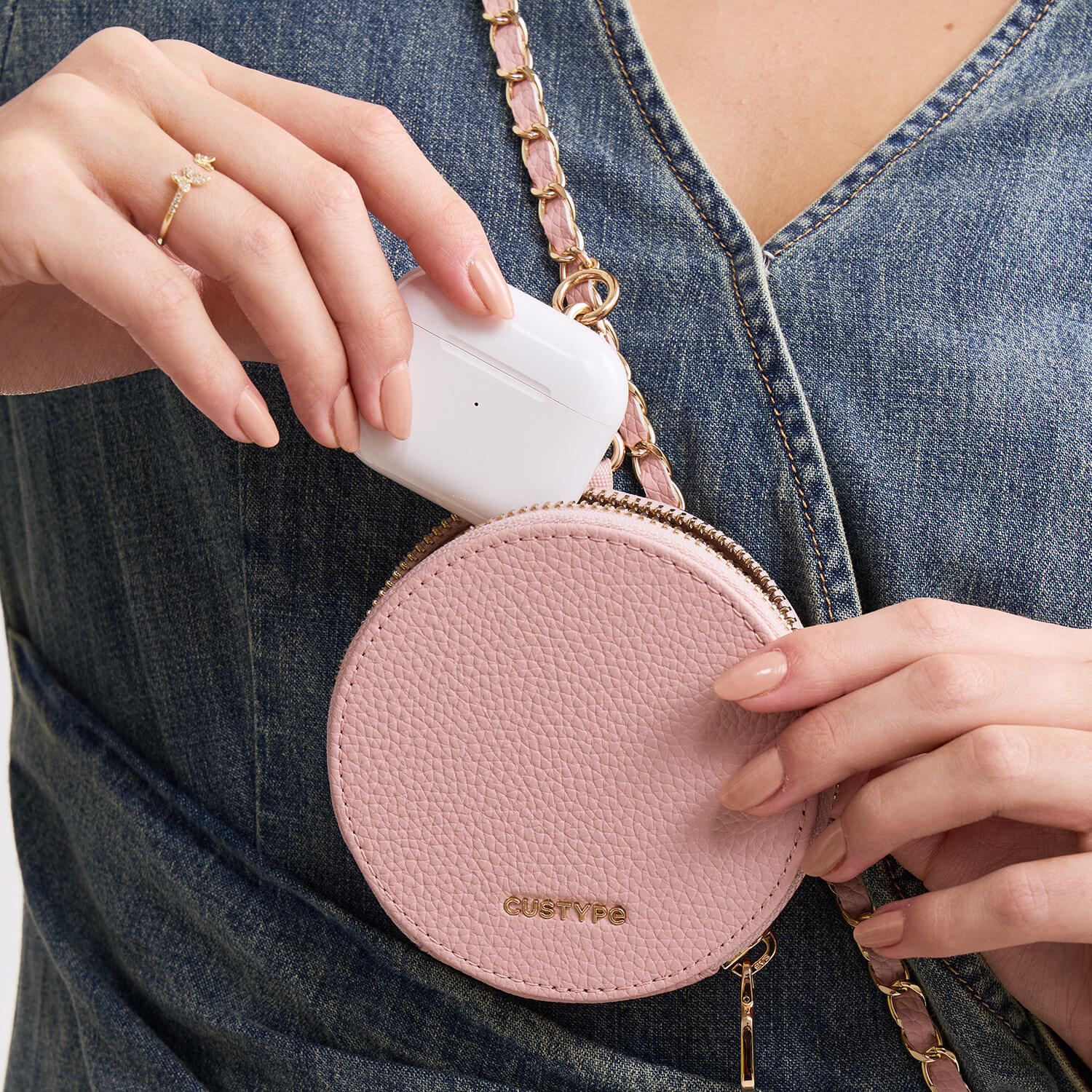Allure Chain Series- Samsung Galaxy Magnetic Phone Case with Card Slots & Chain-Mobile Phone Cases-Custype