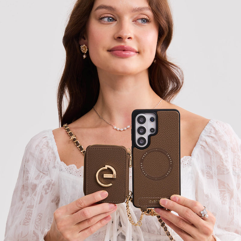 Allure Chain Series- Samsung Galaxy Magnetic Phone Case with Card Slots & Chain-Mobile Phone Cases-Custype
