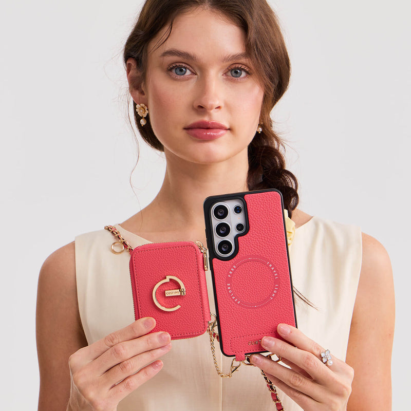 Allure Chain Series- Samsung Galaxy Magnetic Phone Case with Card Slots & Chain-Mobile Phone Cases-Custype