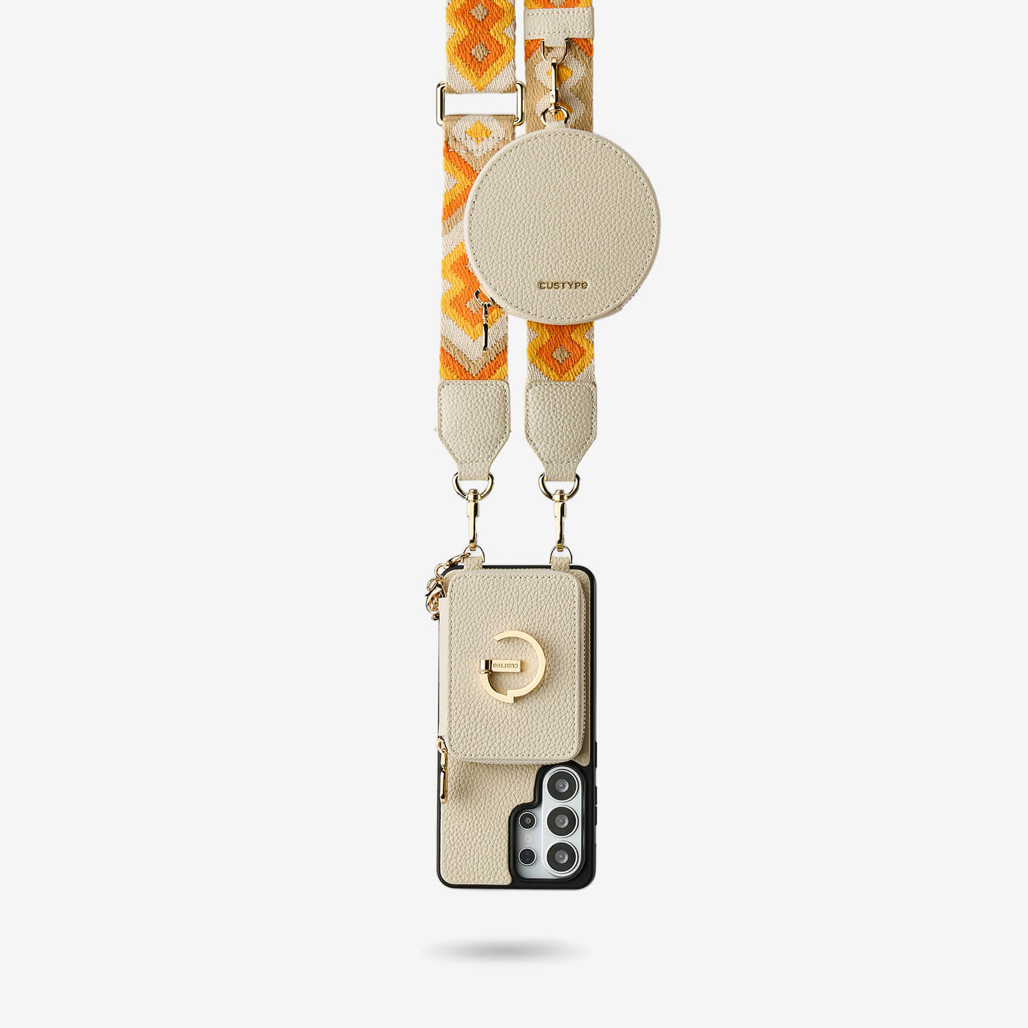 Original Design Set- Samsung Galaxy Webbing Crossbody Phone Case With Magnetic Wallet Round Pouch Set - Samsung S25 Ultra-Mobile Phone Cases-Custype