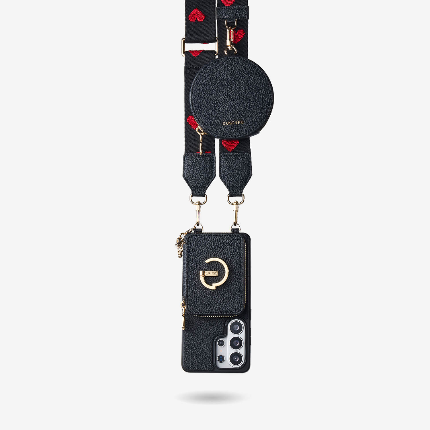 Original Design Set- Samsung Galaxy Webbing Crossbody Phone Case With Magnetic Wallet Round Pouch Set - Samsung S25 Ultra-Mobile Phone Cases-Custype