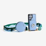 Original Design Set- Samsung Galaxy Webbing Crossbody Phone Case With Magnetic Wallet Round Pouch Set - Samsung S25 Ultra-Mobile Phone Cases-Custype