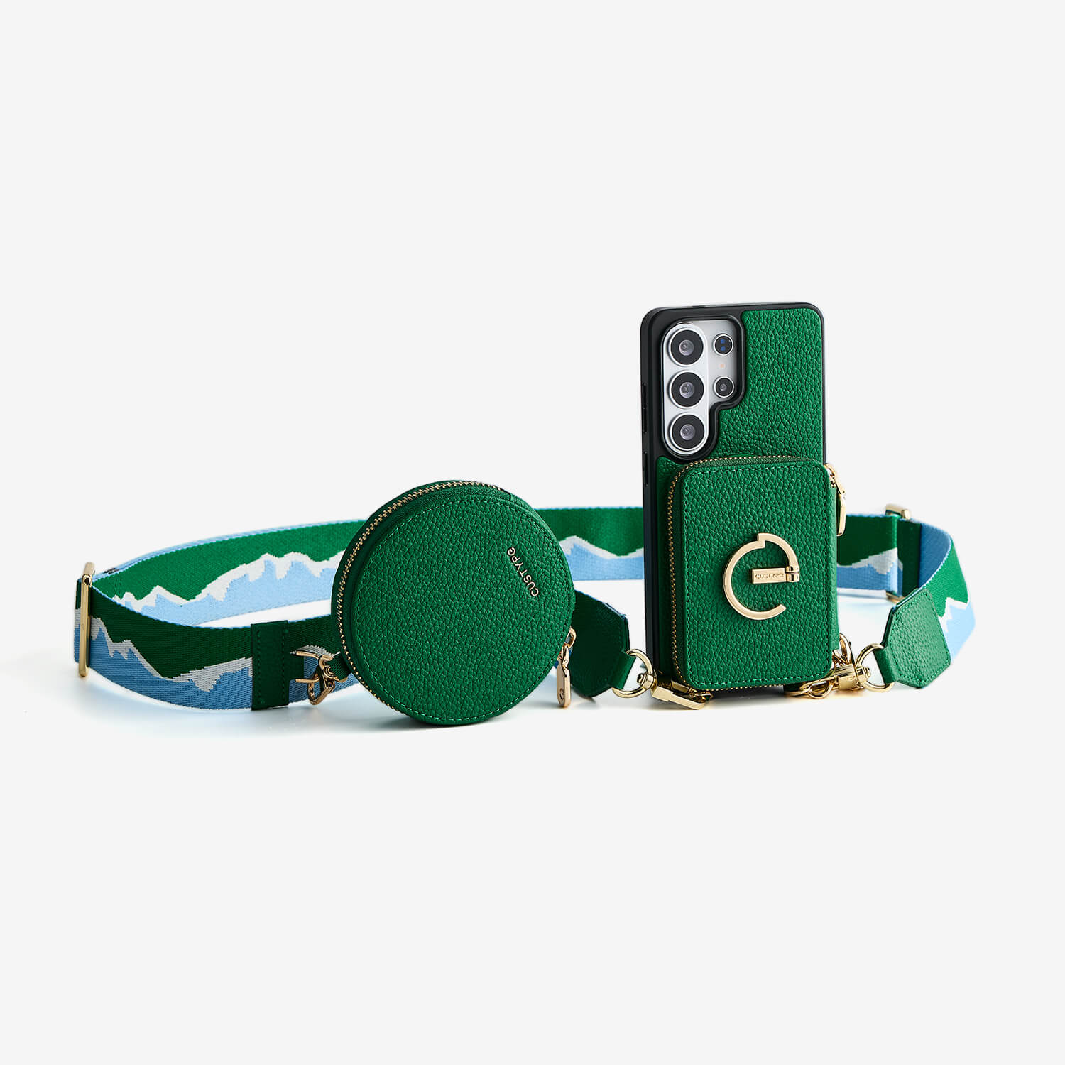 Original Design Set- Samsung Galaxy Webbing Crossbody Phone Case With Magnetic Wallet Round Pouch Set - Samsung S25 Ultra-Mobile Phone Cases-Custype