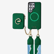 Original Design Set- Samsung Galaxy Webbing Crossbody Phone Case With Magnetic Wallet Round Pouch Set - Samsung S25 Ultra-Mobile Phone Cases-Custype