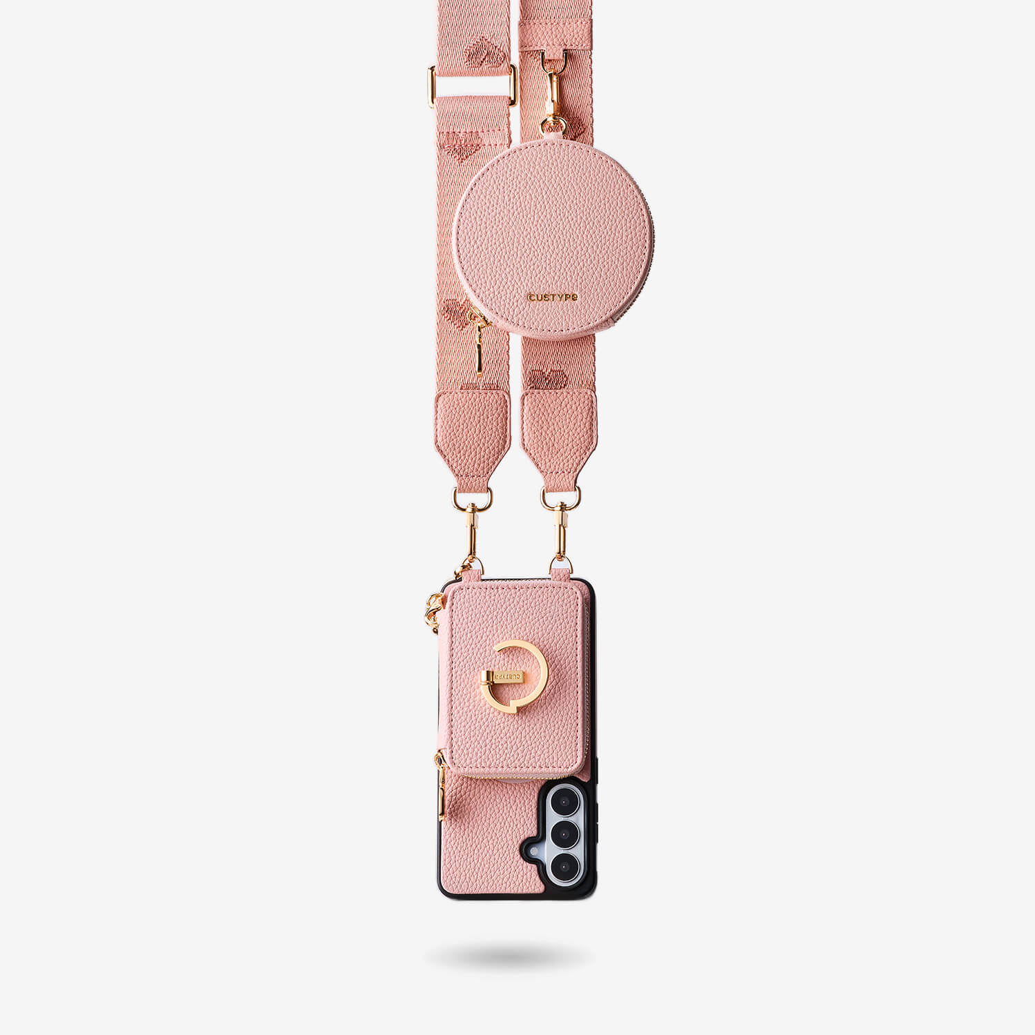 Original Design Set- Samsung Galaxy Webbing Crossbody Phone Case With Magnetic Wallet Round Pouch Set - Samsung S23 Plus