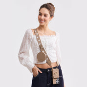 オリジナルデザインセット - Samsung Galaxy ウェビングクロスボディ電話ケース、マグネット式ウォレットラウンドポーチセット