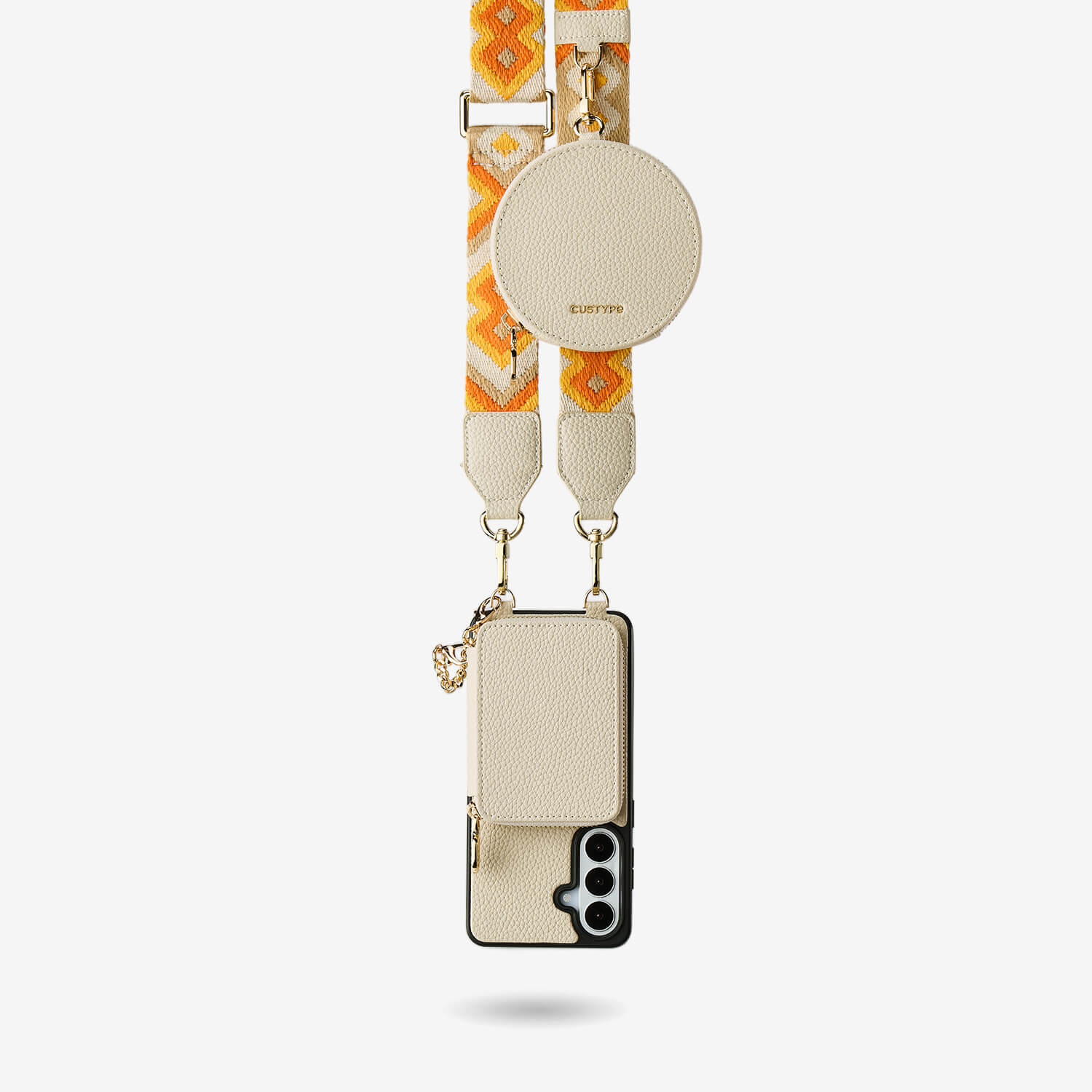 Unique Design Set- Samsung Galaxy Wireless Charging Webbing Crossbody Phone Case Round Pouch Set-Mobile Phone Cases-Custype