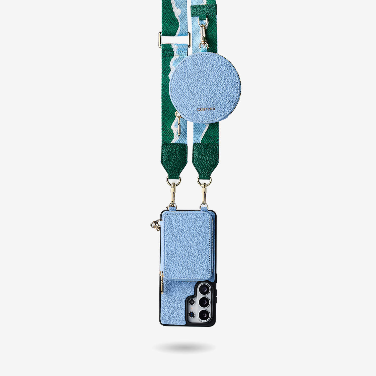 Unique Design Set- Samsung Galaxy Wireless Charging Webbing Crossbody Phone Case Round Pouch Set-Mobile Phone Cases-Custype