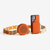 Unique Design Set- Samsung Galaxy Wireless Charging Webbing Crossbody Phone Case Round Pouch Set-Mobile Phone Cases-Custype