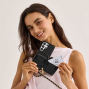 Allure Chain Series- Samsung Strap Wireless Charging Phone Case with Detachable Purse & Grip - Samsung S25 Ultra-Mobile Phone Cases-Custype