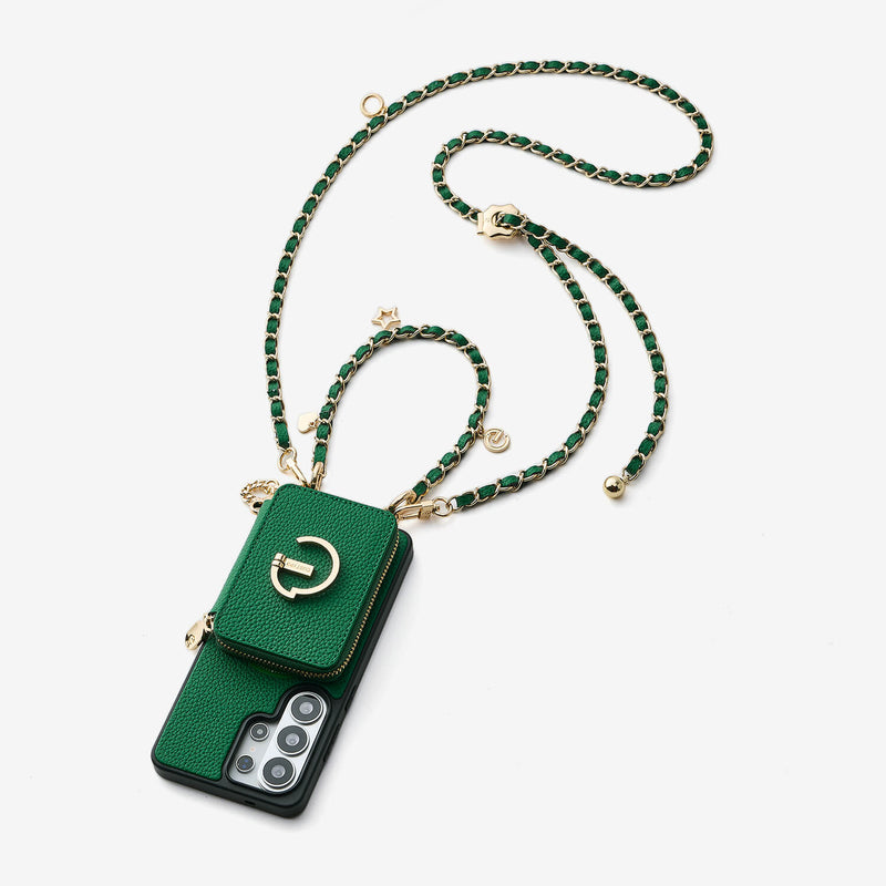 Allure Chain Series- Samsung Strap Wireless Charging Phone Case with Detachable Purse & Grip - Samsung S25 Ultra-Mobile Phone Cases-Custype