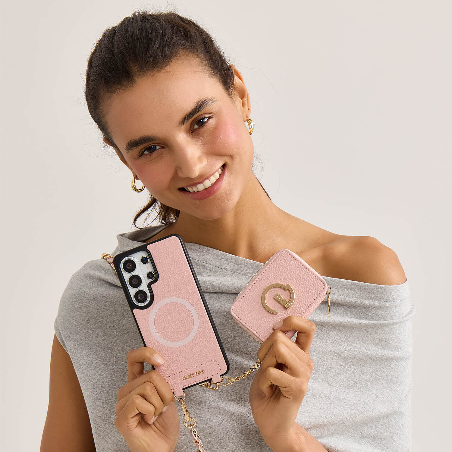 Allure Chain Series- Samsung Strap Wireless Charging Phone Case with Detachable Purse & Grip - Samsung S25 Ultra-Mobile Phone Cases-Custype