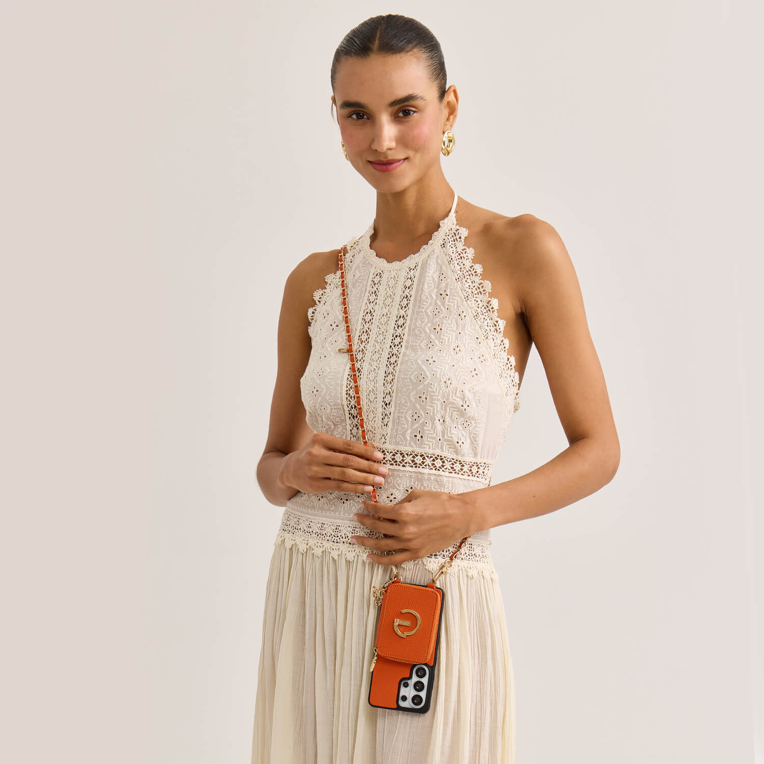 Allure Chain Series- Samsung Strap Wireless Charging Phone Case with Detachable Purse & Grip - Samsung S25 Ultra-Mobile Phone Cases-Custype