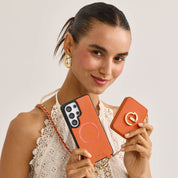 Allure Chain Series- Samsung Strap Wireless Charging Phone Case with Detachable Purse & Grip - Samsung S25 Ultra-Mobile Phone Cases-Custype