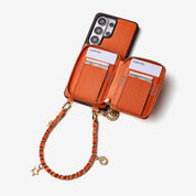 Allure Chain Series- Samsung Strap Wireless Charging Phone Case with Detachable Purse & Grip