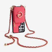 Allure Chain Series- Samsung Strap Wireless Charging Phone Case with Detachable Purse & Grip