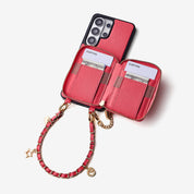 Allure Chain Series- Samsung Strap Wireless Charging Phone Case with Detachable Purse & Grip