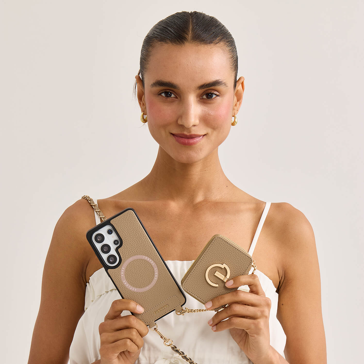 Allure Chain Series- Samsung Strap Wireless Charging Phone Case with Detachable Purse & Grip - Samsung S25 Ultra-Mobile Phone Cases-Custype