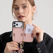 Silk Flair Set- Lychee Silk Wristlet Phone Case with Card Holder