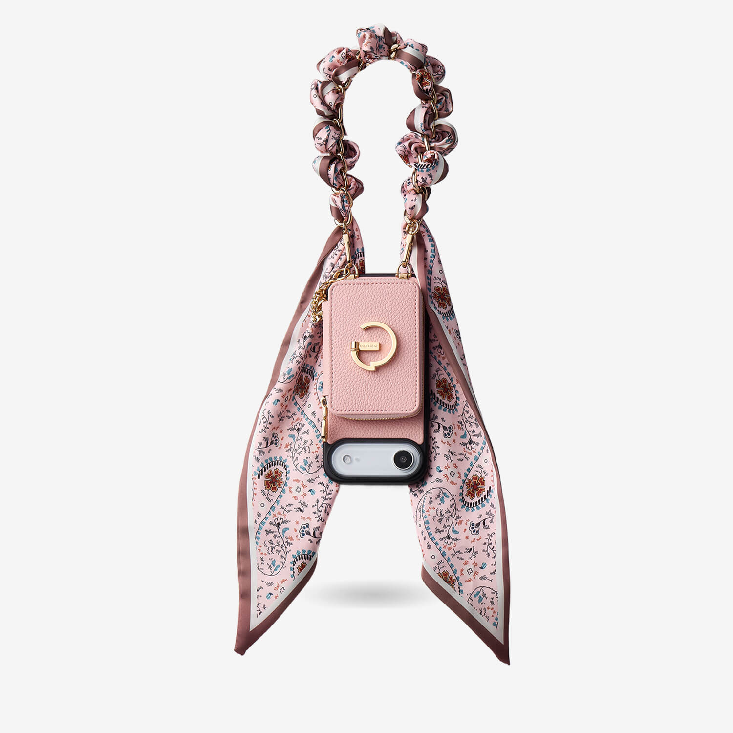 Silk Flair Set- Lychee Silk Wristlet Phone Case with Card Holder