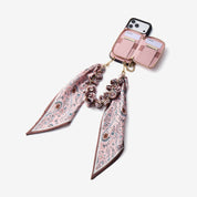 Silk Flair Set- Lychee Silk Wristlet Phone Case with Card Holder