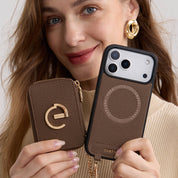 Silk Flair Set- Lychee Silk Wristlet Phone Case with Card Holder