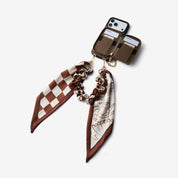 Silk Flair Set- Lychee Silk Wristlet Phone Case with Card Holder