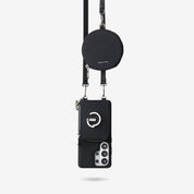 Silver Edge Kit- Samsung Galaxy Strap Magnetic Wallet Phone Case with Round Purse & Kickstand-Mobile Phone Cases-Custype