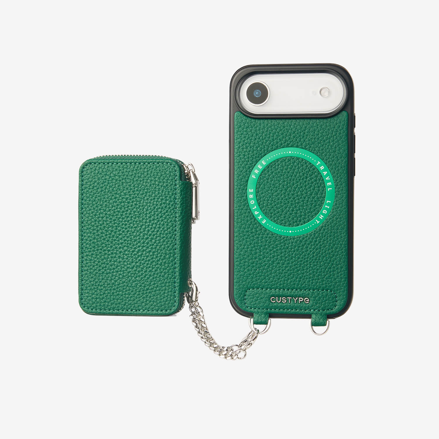 Lunar Silver Series- MagSafe Compatible Zipper Wallet Case-Mobile Phone Cases-DETACHABLE WALLET & WIRELESS CHARGING