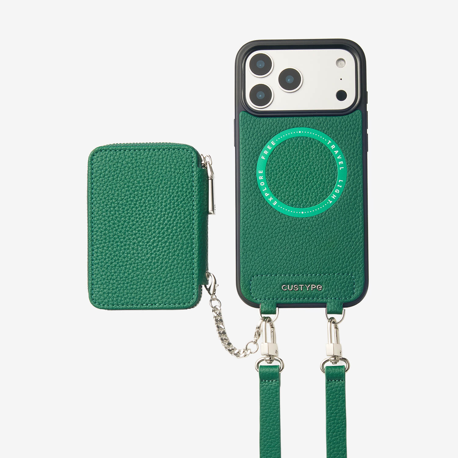 Custype レザー iPhone 16 ケース ストラップとカードホルダー付き