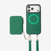 Lunar Silver Series- Wireless Charging Wallet Phone Case with Crossbody Strap-Mobile Phone Cases-DETACHABLE WALLET & WIRELESS CHARGING