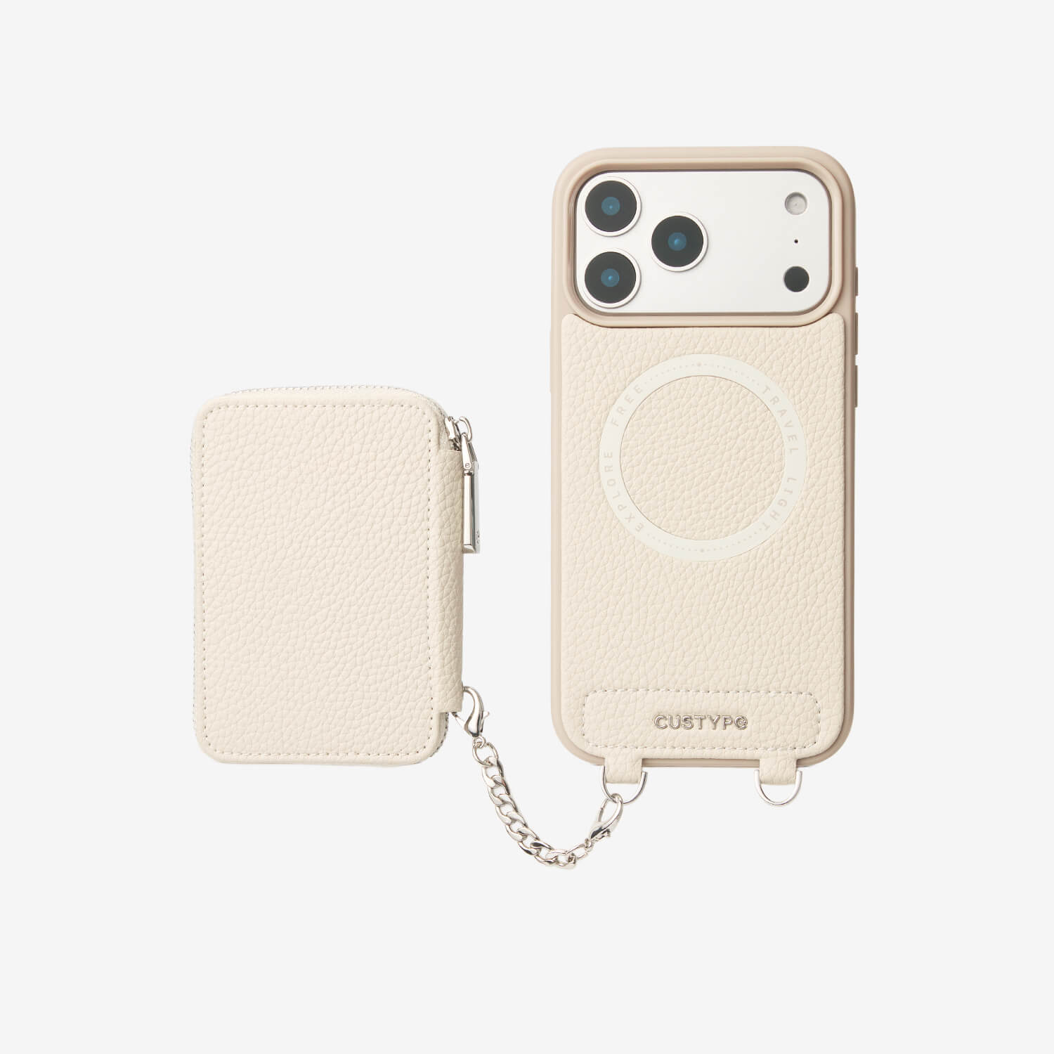 Lunar Silver Series- MagSafe Compatible Zipper Wallet Case-Mobile Phone Cases-DETACHABLE WALLET & WIRELESS CHARGING