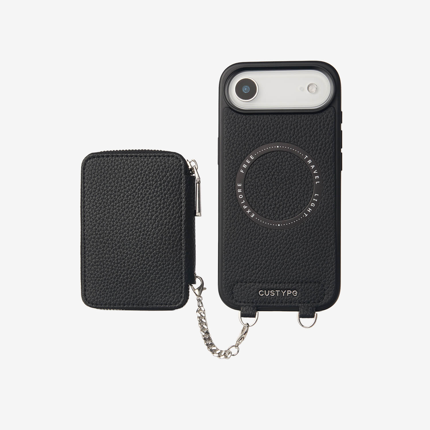 Lunar Silver Series- MagSafe Compatible Zipper Wallet Case-Mobile Phone Cases-DETACHABLE WALLET & WIRELESS CHARGING