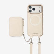 Lunar Silver Series- Wireless Charging Wallet Phone Case with Crossbody Strap-Mobile Phone Cases-DETACHABLE WALLET & WIRELESS CHARGING