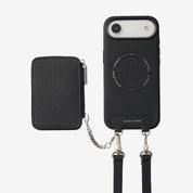 Lunar Silver Series- Wireless Charging Wallet Phone Case with Crossbody Strap-Mobile Phone Cases-DETACHABLE WALLET & WIRELESS CHARGING