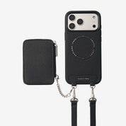 Lunar Silver Series- Wireless Charging Wallet Phone Case with Crossbody Strap-Mobile Phone Cases-DETACHABLE WALLET & WIRELESS CHARGING