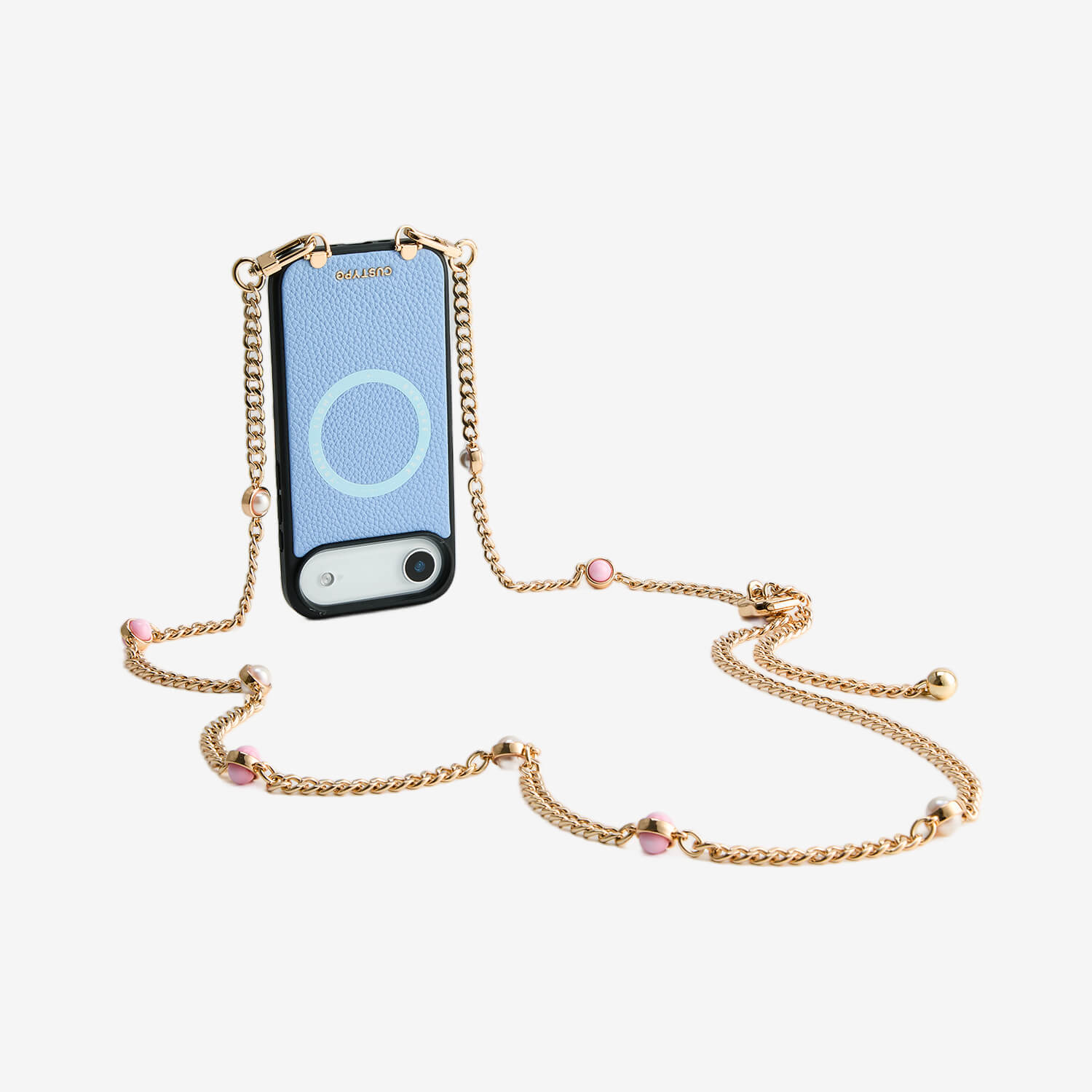 Sleek Design Kit- Magnetic Phone Case with Pearl Chain